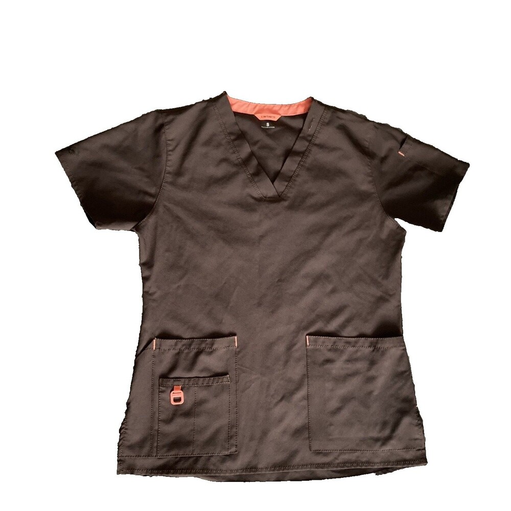 Carhartt Women's Size Small Force Cross-Flex V-Neck Scrub Top Brown C12110